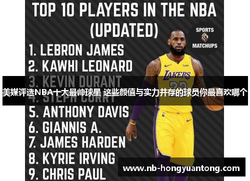 美媒评选NBA十大最帅球星 这些颜值与实力并存的球员你最喜欢哪个